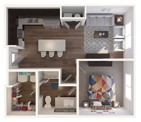 Lofts at Murray Hill 1 Bedroom Floor Plan